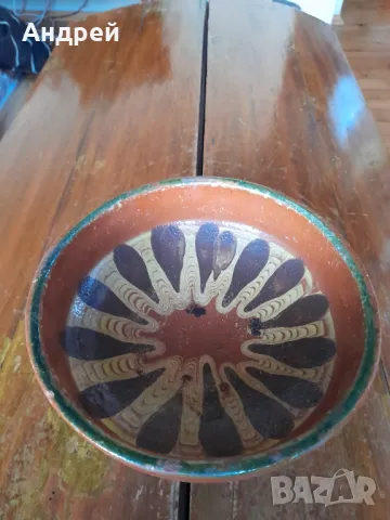 Стара керамична паница #9, снимка 3 - Други ценни предмети - 48482065