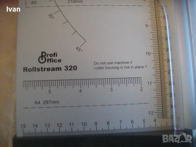 НОВ Ръчен РОЛКОВ НОЖ за рязане хартия табак кадастрон до 10 листа Profi Office ROLLSTREAM 320, снимка 12 - Други инструменти - 47402398