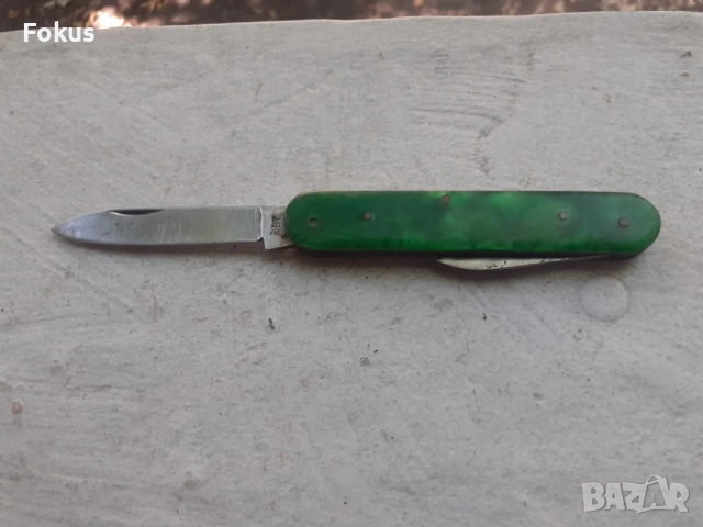 Стар малък нож ножка джобно - ножче сърп и чук ВТ