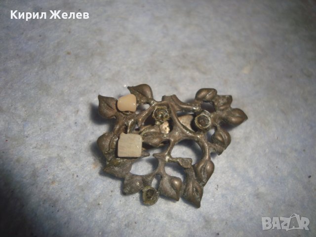 СТАРА ФЛОРАЛНА РЕТРО - АРТ ВИНТИДЖ АЖУРНА БРОШКА 14485, снимка 5 - Други - 37793074