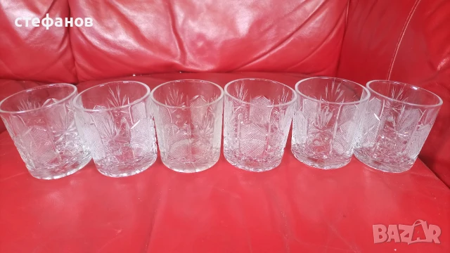 Кристални чаши за уиски, ръна гравюра, 6 бр, снимка 3 - Чаши - 50526404