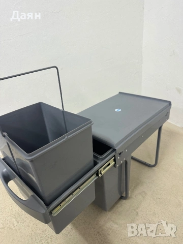 Кош за боклук HOMCOM 2 x 20 л, разтегателен, за шкафове, вграден кош за боклук за долен шкаф, снимка 5 - Други стоки за дома - 53210026