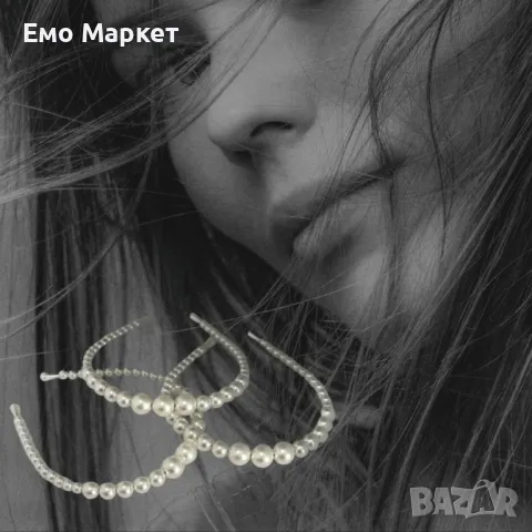 Дамска диадема с перли - нежен аксесоар, фина ръчна изработка, снимка 5 - Аксесоари за коса - 49505140