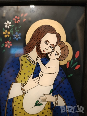 Картина икона найвизъм върху стъкло, снимка 3 - Картини - 51457294