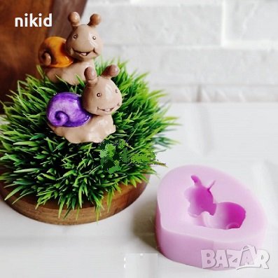 3D Охлюв Охлювче силиконов молд форма фондан шоколад гипс декор кубчета с имена, снимка 1 - Форми - 38246278