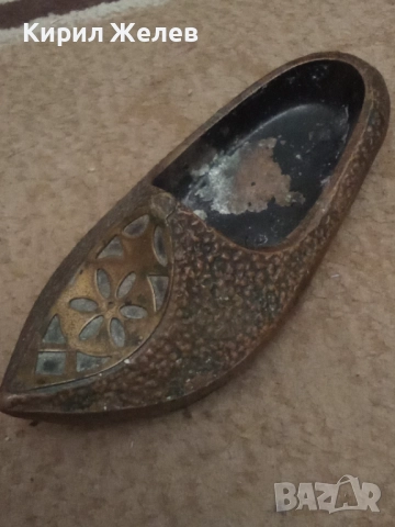 Пепелник месингов обувка 27063, снимка 2 - Антикварни и старинни предмети - 52124650
