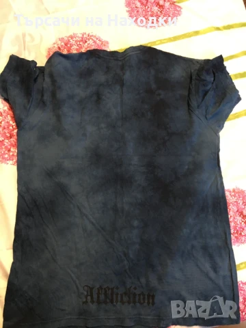 Мъжка тениска AFFLICTION Lion Shield Crest Blue Silver Reactive S SMall, снимка 9 - Тениски - 50872740