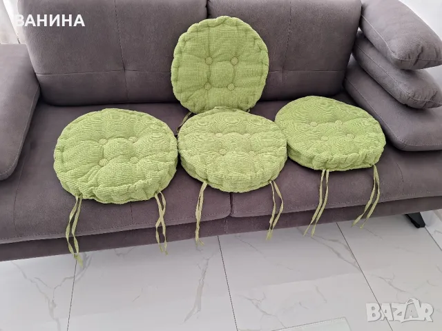 КРЪГЛА РАИРАНА ВЪЗГЛАВНИЦА ЗА СТОЛ  Ф40см., снимка 4 - Възглавници - 49360035