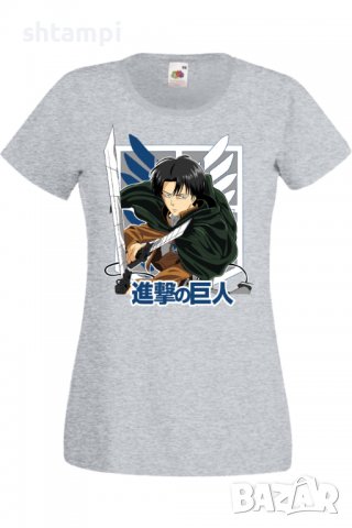 Дамска тениска Attack on Titan Levi Ackerman,Анимация,игра,Празник,Повод., снимка 5 - Тениски - 38057351