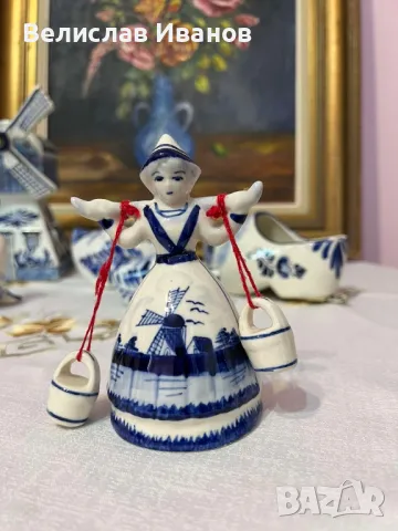 Порцеланова фигурка воденичарка.Delft Холандия. Отлично състояние. Маркирана.