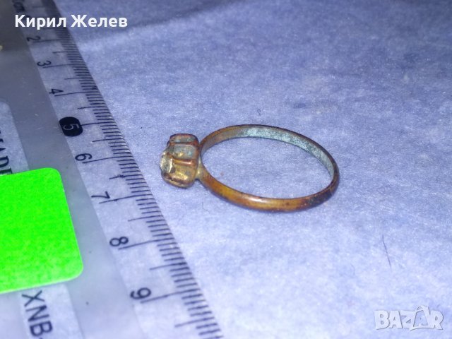 СТАРИНЕН СКЪПОЦЕНЕН БРОНЗОВ РЕТРО ПРЪСТЕН РЪЧНА РАБОТА с ИЗКУСНО ФАСЕТИРАН ПЛАНИНСКИ КРИСТАЛ 36973, снимка 9 - Антикварни и старинни предмети - 39723566