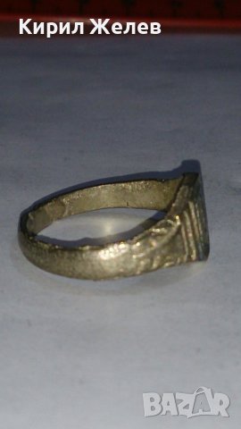 Старинен пръстен над стогодишен сачан с БУКВА Ц - 67071, снимка 4 - Антикварни и старинни предмети - 29011874