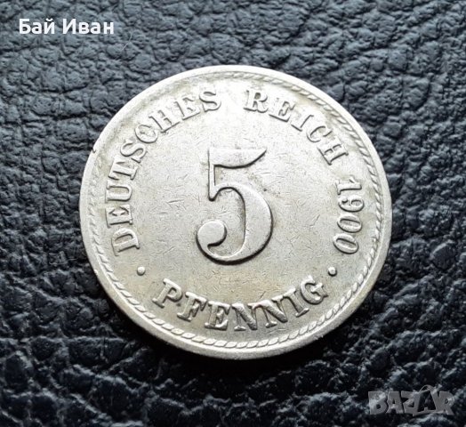 Стара монета 5 пфенига 1900 г.буква  А  - Германия-топ качество на топ цена ! 