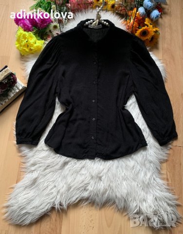 Черна риза Pull&Bear, снимка 1 - Ризи - 43005075