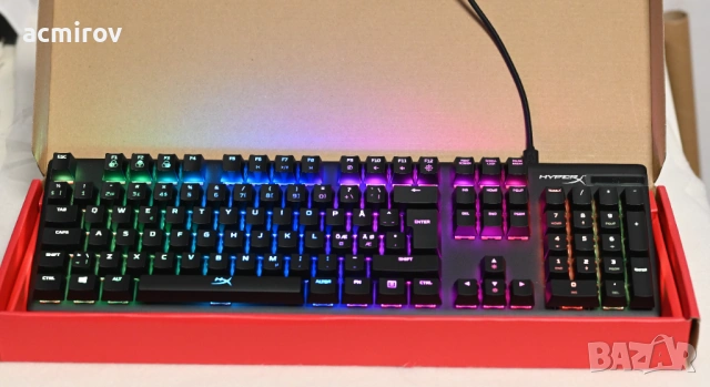 Продавам HyperX Alloy origins, механични клавиатури с cherry red суичове, снимка 4 - Клавиатури и мишки - 53430463