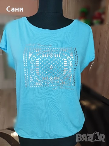 Красива синя блузка , снимка 3 - Тениски - 50690405