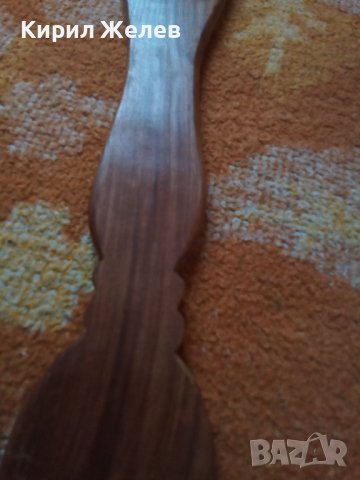 Лъжица стара дървена с Бронзови флорални орнаменти - набивки голяма сувенир 41519, снимка 11 - Декорация за дома - 43151904