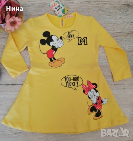Рокля с Мики и Мини, снимка 3 - Детски рокли и поли - 26924483