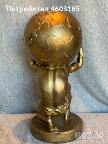 Скулптура на Атлас Титан, държащ глобус, снимка 4 - Антикварни и старинни предмети - 52793147