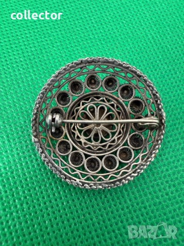 Сребърна брошка Арпалия / арпалии. №7500, снимка 5 - Колиета, медальони, синджири - 52066357