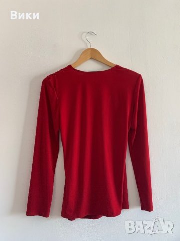 Дамска червена блуза, снимка 3 - Блузи с дълъг ръкав и пуловери - 26997359