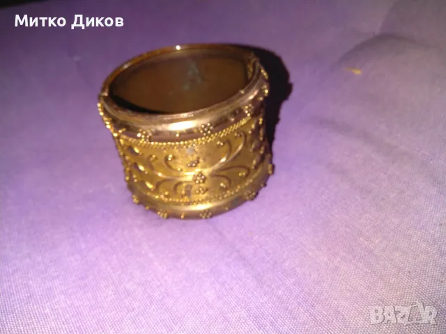 Месингова гривна №12 отлична с орнаменти, снимка 2 - Гривни - 47441053