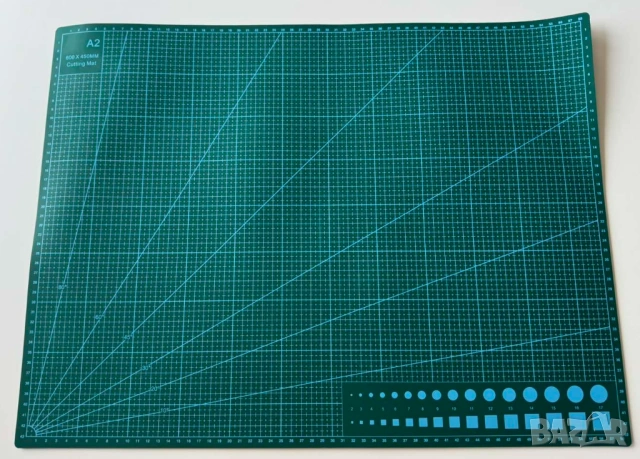 PVC дъска за рязане размер A2 (60 × 45 см) – двустранна и самовъзстановяваща се (self‑healing)