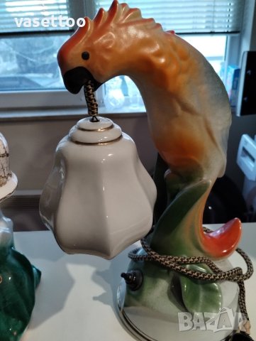 Нощни лампи с порцеланов абажур, снимка 2 - Настолни лампи - 43553681