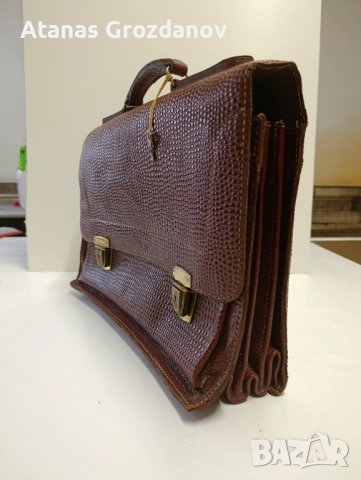 Кожена чанта, снимка 2 - Антикварни и старинни предмети - 51675714
