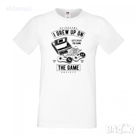 Мъжка тениска Grew Up On The Game,Игра,геймър,Изненада,Подарък,Празник 