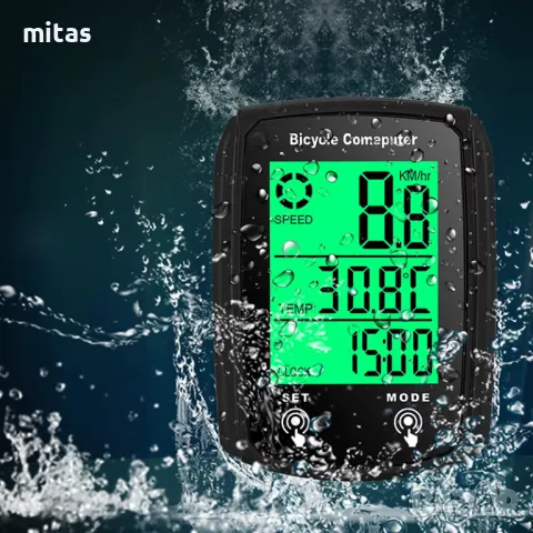Велокомпютър с 19 функции, Водоустойчив, LED подсветка, 60х45мм, снимка 8 - Аксесоари за велосипеди - 49471066