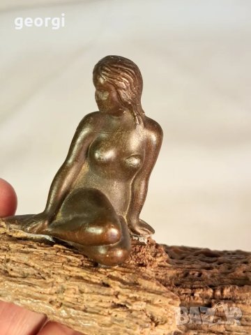 бронзова статуетка русалка  7/3, снимка 5 - Статуетки - 49795590