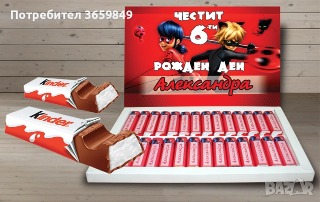 Персонализирана кутия бонбони КИНДЕР за рожден ден или имен ден , снимка 2 - Декорация - 52725191
