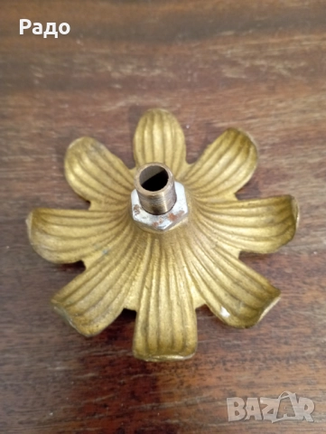 Три броя месингови цветя - орнаменти месинг, снимка 4 - Антикварни и старинни предмети - 52421722