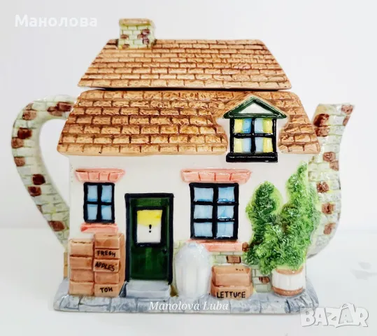 Ръчно рисуван фин керамичен чайник Annie Row, Greengrocer., снимка 5 - Колекции - 50090238