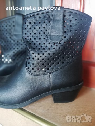 Черни кожени боти, снимка 1