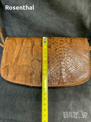 Ръчно изработена дамска чантичка / клъч от гърмяща змия. Ретро стил, снимка 9 - Чанти - 34911417