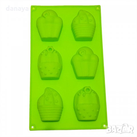 487 Силиконова форма за печене Кексчета с крем 6 гнезда, снимка 3 - Форми - 27862880