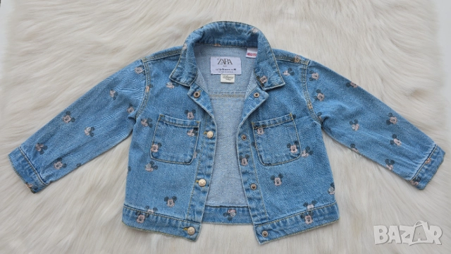 Детско дънково яке ZARA Мики Маус 12-18 месеца, снимка 8 - Бебешки якета и елеци - 52489602