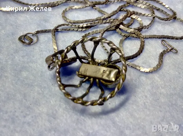 ФИГУРАЛЕН МЕДЕН НИКЕЛИРАН ПЕНДАНТ ПАЯЧЕ със СРЕБЪРНА ВЕРИЖКА СРЕБРО 900 с НУЖДА от ЗАКОПЧАЛКА 49789, снимка 4 - Колиета, медальони, синджири - 50416521