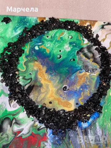 Абстрактна  картина Космос, снимка 6 - Картини - 47915313