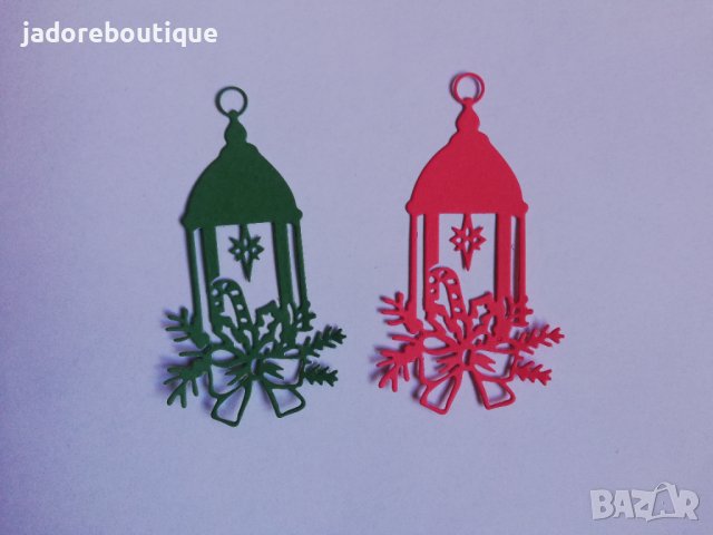 Елемент от хартия коледен фенер 2 бр скрапбук декорация , снимка 1