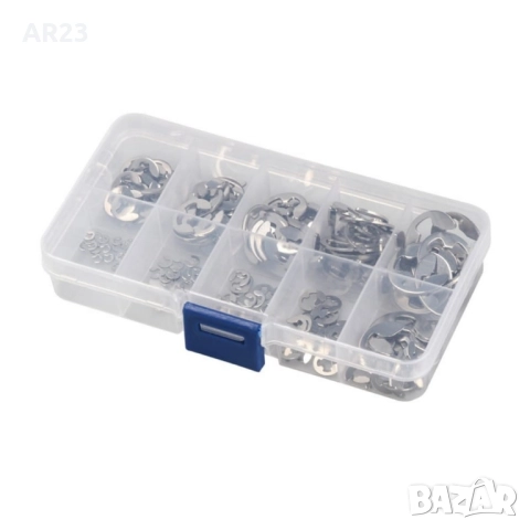 Комплект от 120 E-образни стопорни шайби / зегерки – 10 размера , снимка 3 - Резервни части за машини - 52527159