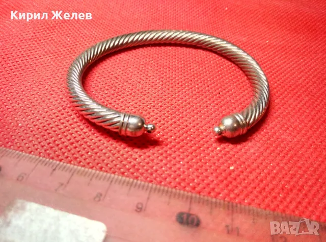 СТИЛНО ОРНАМЕНТИРАНА НИКЕЛИРАНА МЕДНА ГРИВНА Тип ТОРКВА МАЙСТОРСКА РЕТРО ИЗРАБОТКА 47425, снимка 3 - Гривни - 47337505