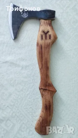 Брадва в прабългарски стил със стойка - ръчна изработка, снимка 6 - Колекции - 47546866