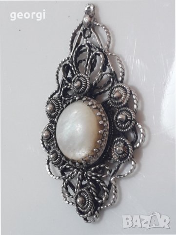 Сребърен медальон филигран, снимка 3 - Колиета, медальони, синджири - 39053401