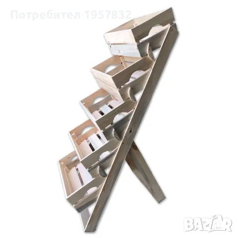 Стъпаловидни дървени стелажи за плод и зеленчук, снимка 14 - Стелажи и щандове - 48840955