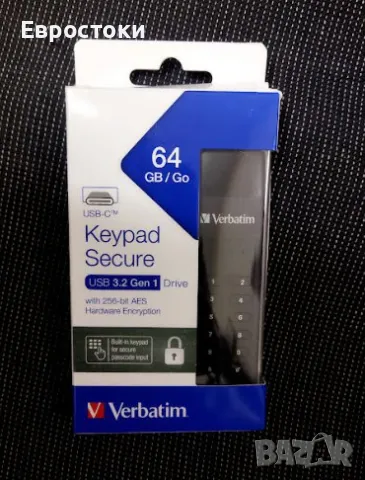 USB Flash памет Verbatim Keypad Secure 64GB, USB 3.2, AES 256-bit hardware encryption, снимка 6 - USB Flash памети - 47447068