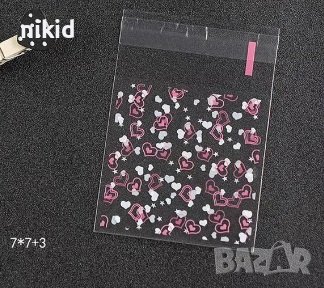 50 прозрачни на сърца сърце опаковъчни пликчета торбички за дребни сладки или др. подаръци, снимка 4 - Други - 15159236