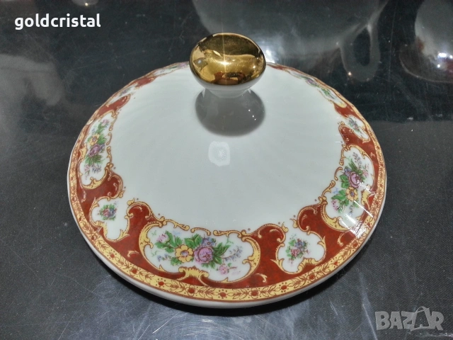 Стар български порцелан китка супник сосиера солници, снимка 7 - Антикварни и старинни предмети - 53135897